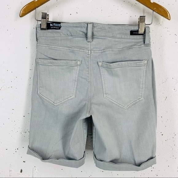 Liverpool size 0 / 25 The Walking Fossil Gray Stretch Jean Shorts NEW - Picture 5 of 12